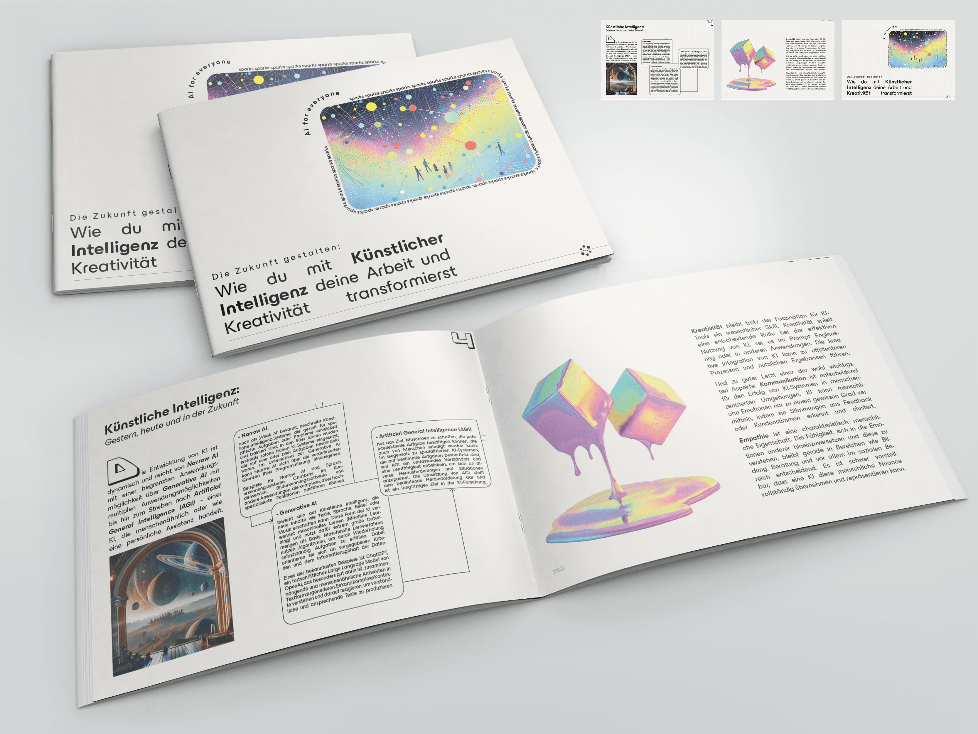MockUp Broschüre | oben geschlossen, unten aufgeschlagen